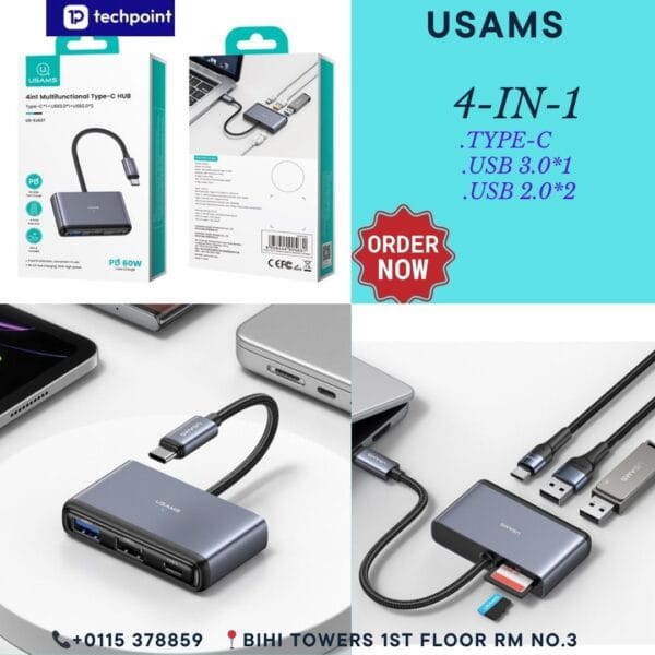 Usams 4In1 Multifunctional Type-C Hub (Us-Sj627) - Image 3