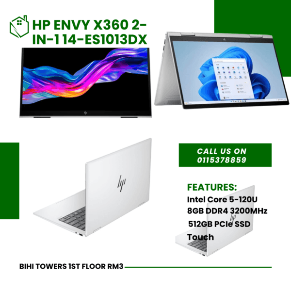 HP Envy 14 X360 – ES1013DX – Core 5 – 120U, 8GB RAM DDR4-3200 (Onboard), 512GB SSD, 14” - Image 7